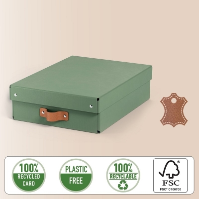 Set 2 bucati cutie de depozitare cu capac Leitz Puro, 8L, verde